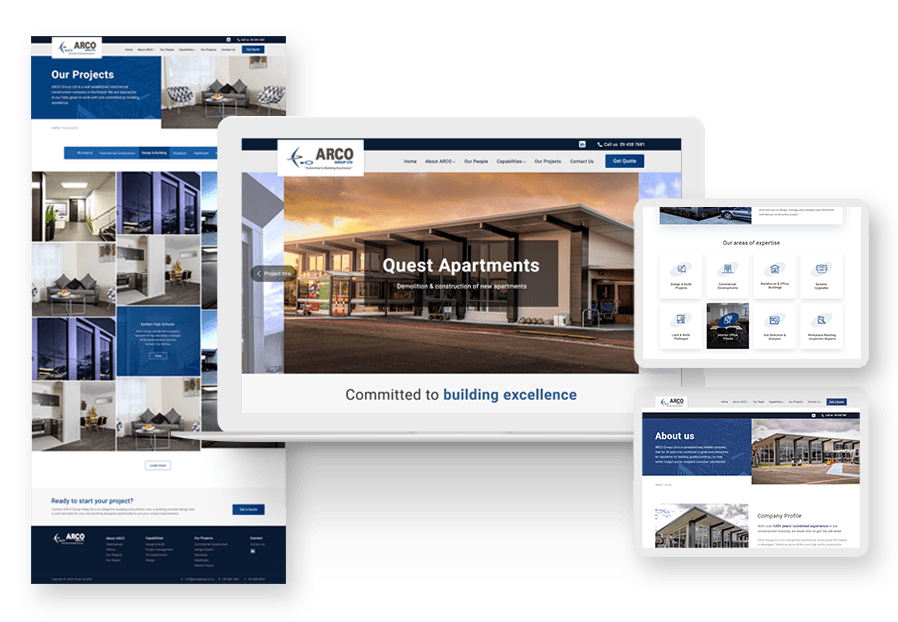 Wedicerta created the website for construction company ARCO to present their services